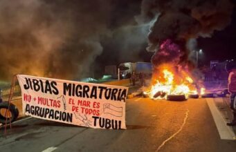 Pescadores artesanales bloquearon Ruta 160 en protesta por extracción de jibia