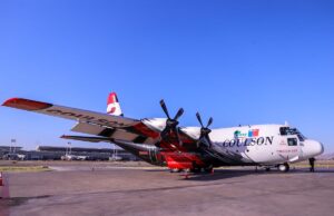 Avión Hércules C-130 se integra al combate de incendios forestales en Biobío