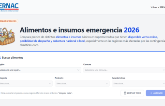 SERNAC habilita cotizador de alimentos e insumos de emergencia