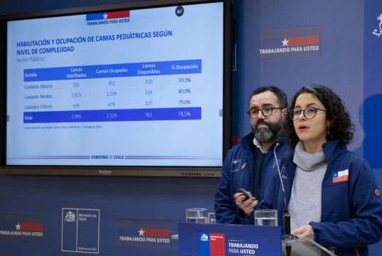 Minsal reporta aumento de virus respiratorios y mayor ocupación de camas críticas pediátricas